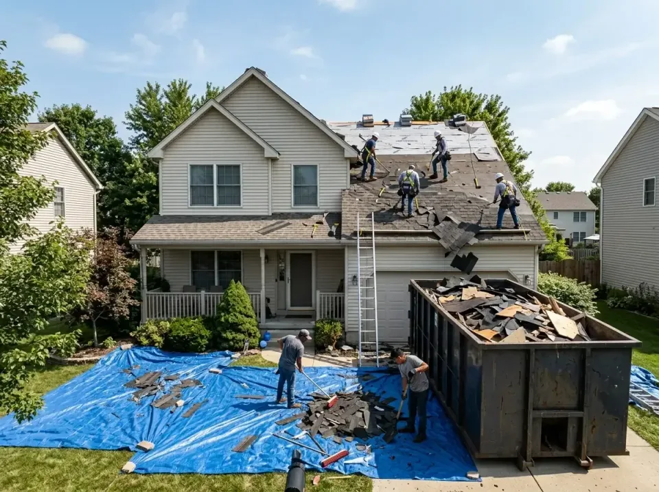 roof-replacement-debris-remova-004 — frequently asked questions, Cheapest Dumpster Rentals in Lakes of the Four Seasons, IN